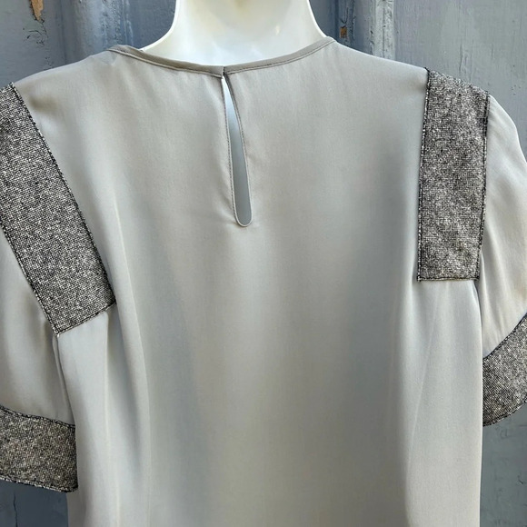 Tome NYC Grey silk Contrast blouse, size M - Picture 6 of 9